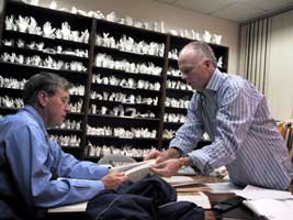 Click to enlarge - Ben Sweeney, founder of Leonardo's Hands.com in Dr. Upton's office