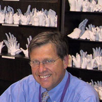 Click to enlarge - Dr. Upton an Author at  Leonardo da Vinci hands.com, founded by Sweeney, in his office